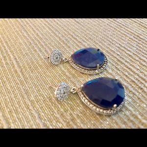 Authentic Sterling Silver and Navy stone earrings